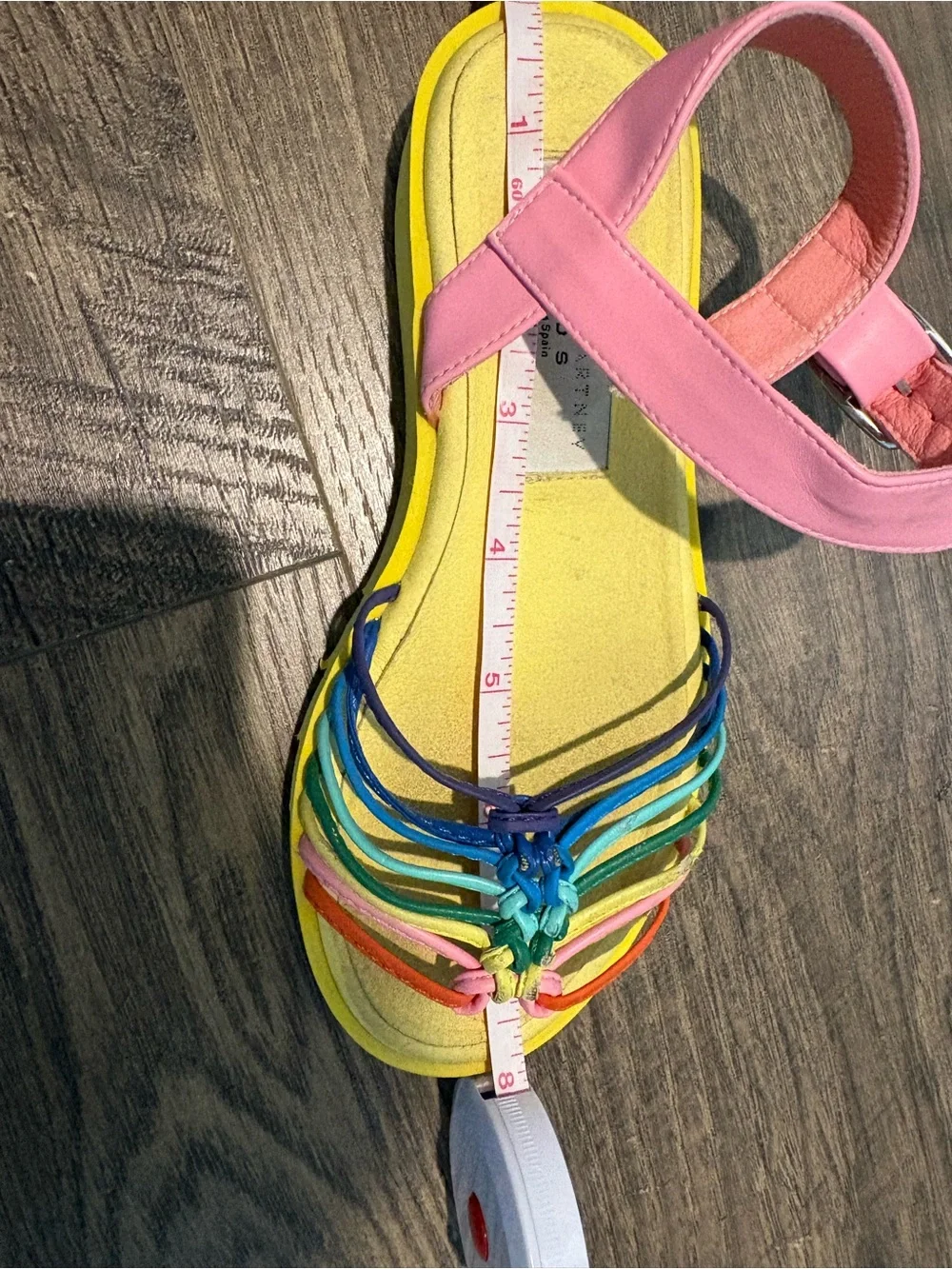 Stella McCartney Kids Pink & Yellow Rainbow-Strap Sandals